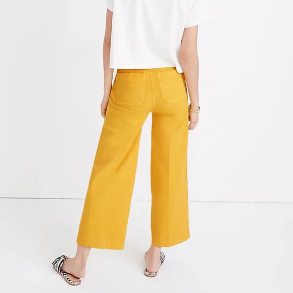 Madewell Emmett Wide-Leg Crop Pants in Greek Gold - Picture 3 of 11